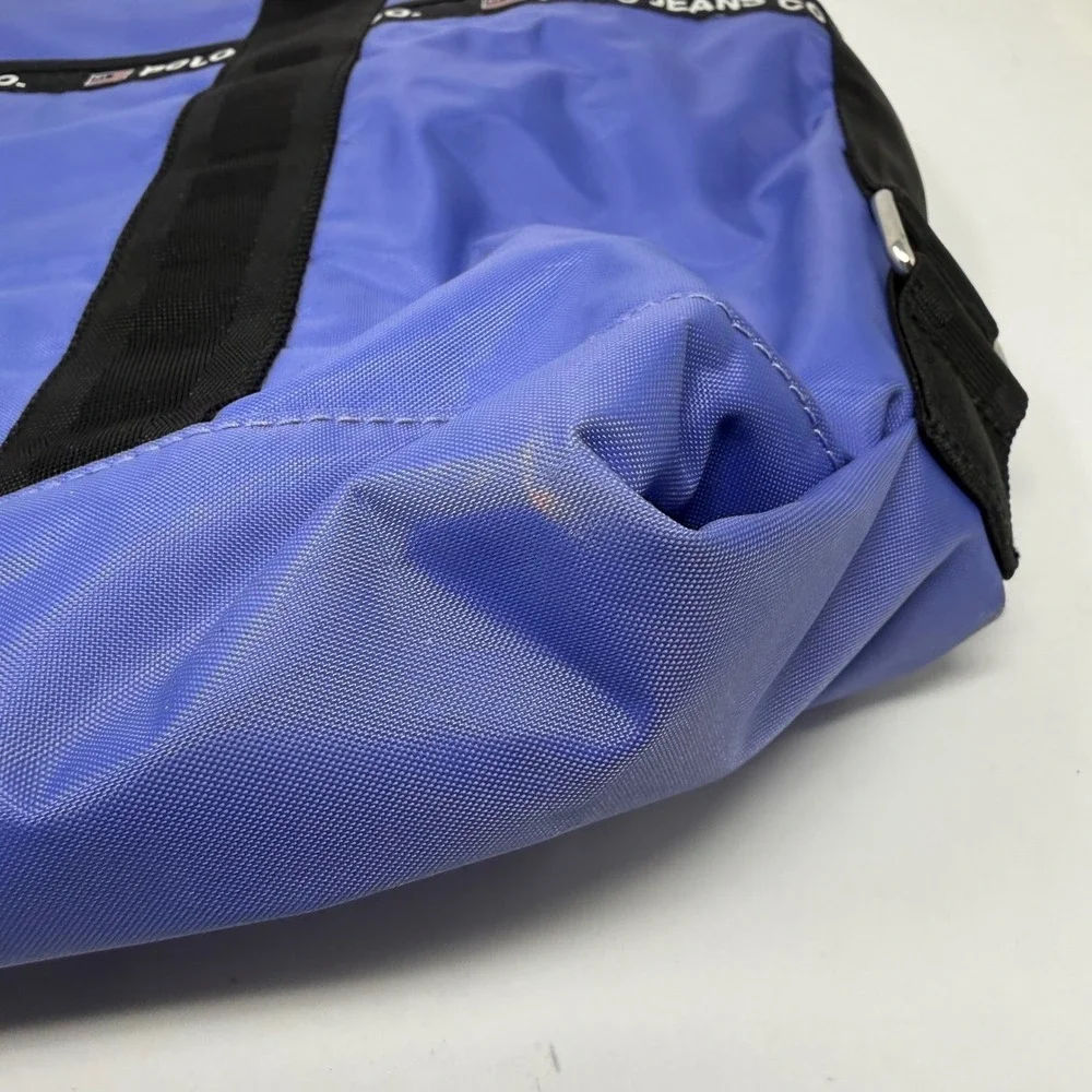 Polo Jeans Co Ralph Lauren Tote Bag Blue‎ Logo Webbing Large With Mini Pouch